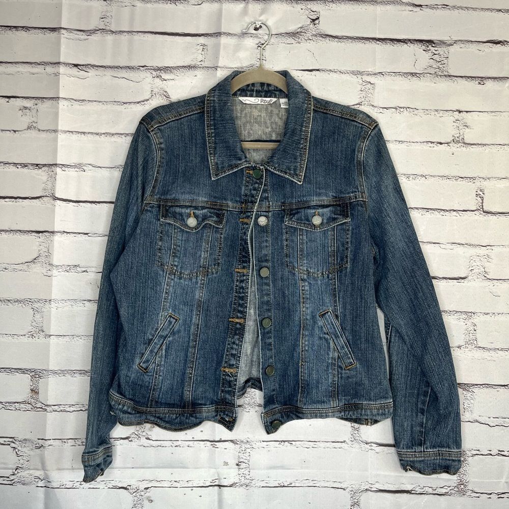 RXB Y2K Blue Jean Jacket with Cropped Length and Distressed Look SZ XXL Trucker